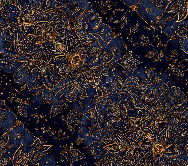 Midnight Sparkle Abstract Gold Blue Texture vector illustration