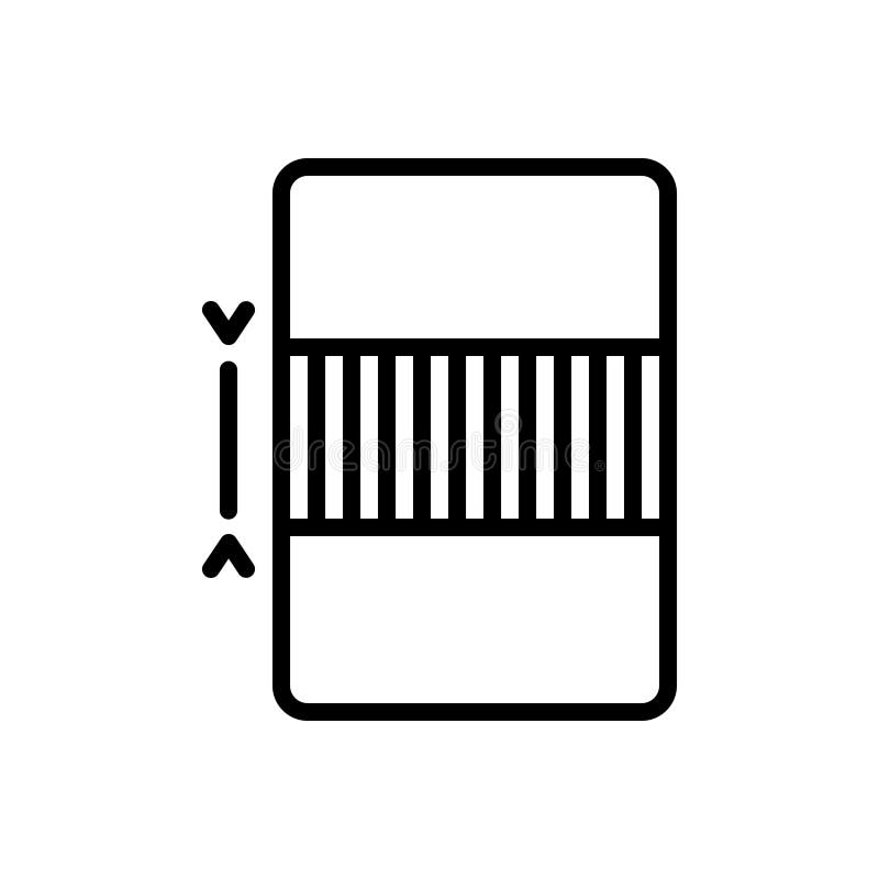 Black Line Icon for Midsize, Medium and Middle Stock Illustration