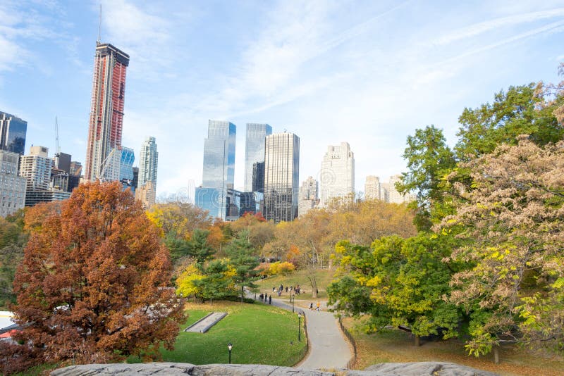 Midtown from Central Park in an Autumn Morning Stock Photo - Image of ...