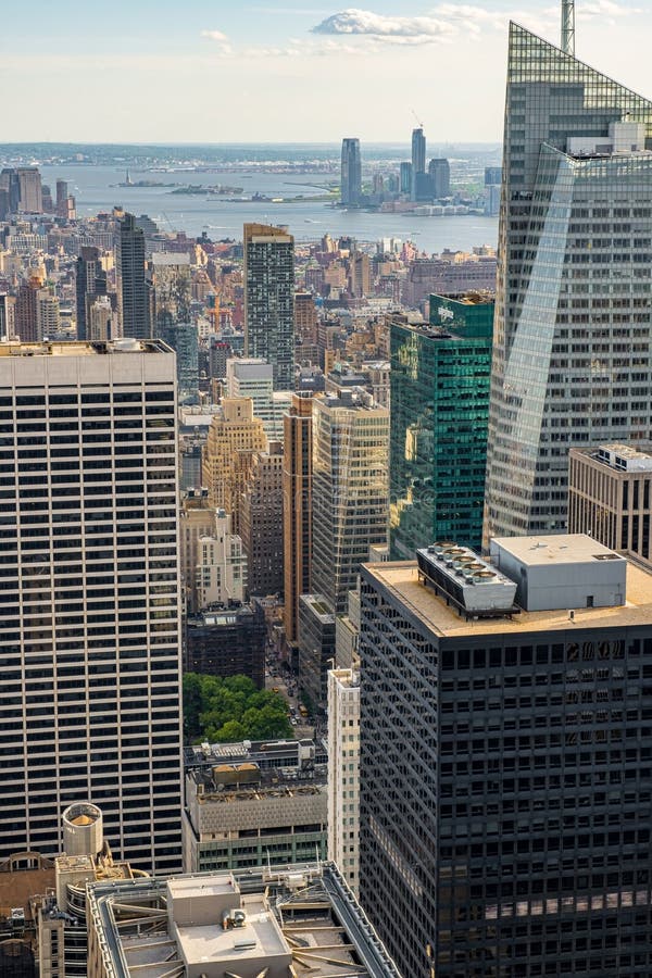 Midtown and Downtown Skyscrapers of New York Cityscape View from ...