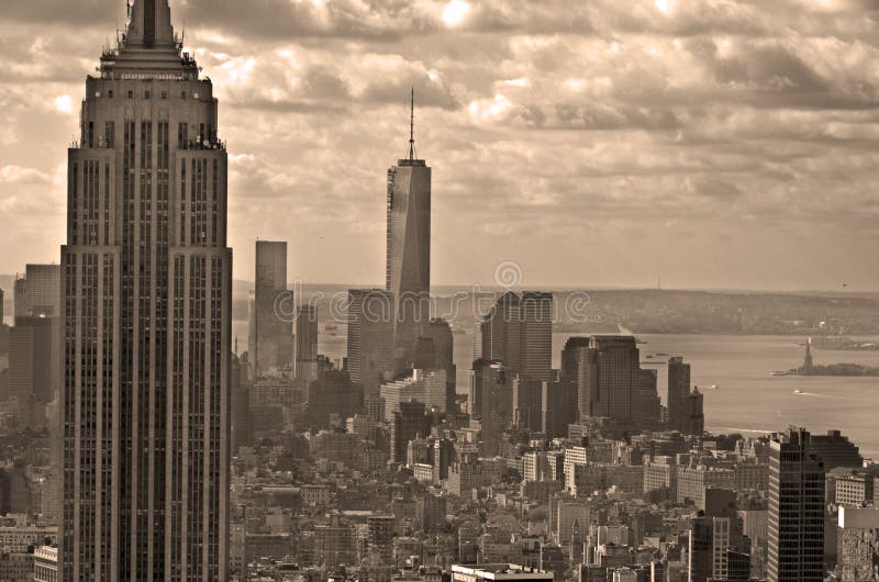 NEW YORK CITY, NY - OCT 29: Midtown and the Empire State Building on oct. 29, 2013 in New York City. Empire State Building is a 102-story landmarnd was world`s tallest building for more than 40 years. NEW YORK CITY, NY - OCT 29: Midtown and the Empire State Building on oct. 29, 2013 in New York City. Empire State Building is a 102-story landmarnd was world`s tallest building for more than 40 years