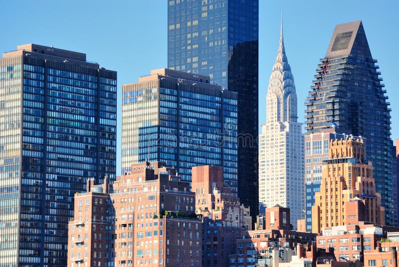 Dark Blue Glass Building New York City Stock Photo - Image of modern