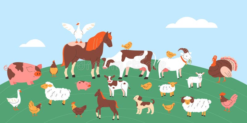 Miejsce hodowli zwierząt domowych i ptaków ilustracji