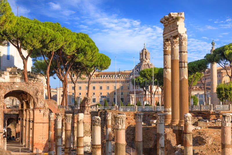 Miejski widok rzymu : cesarskie forum cesarskie.