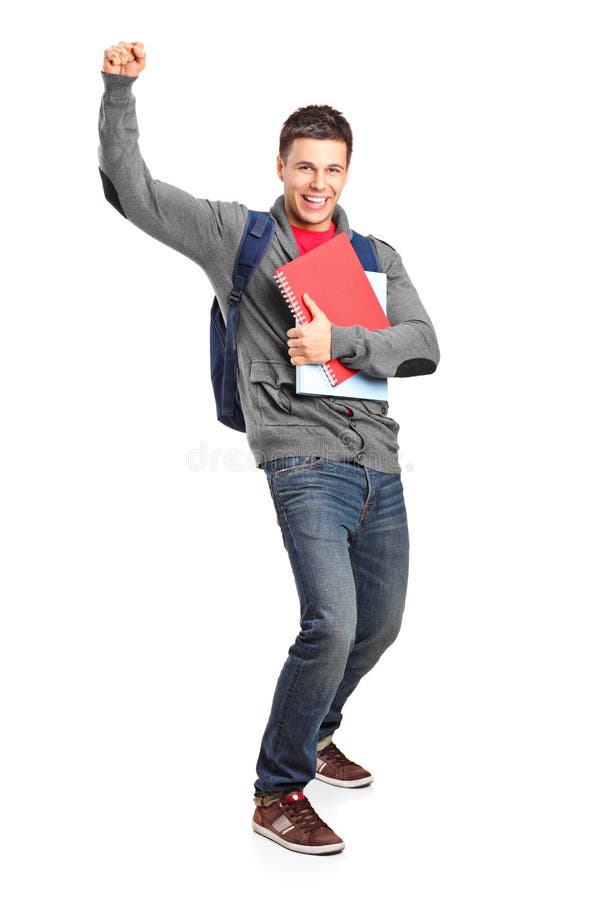 Mienie szczęśliwe studenckie książki obrazy royalty free