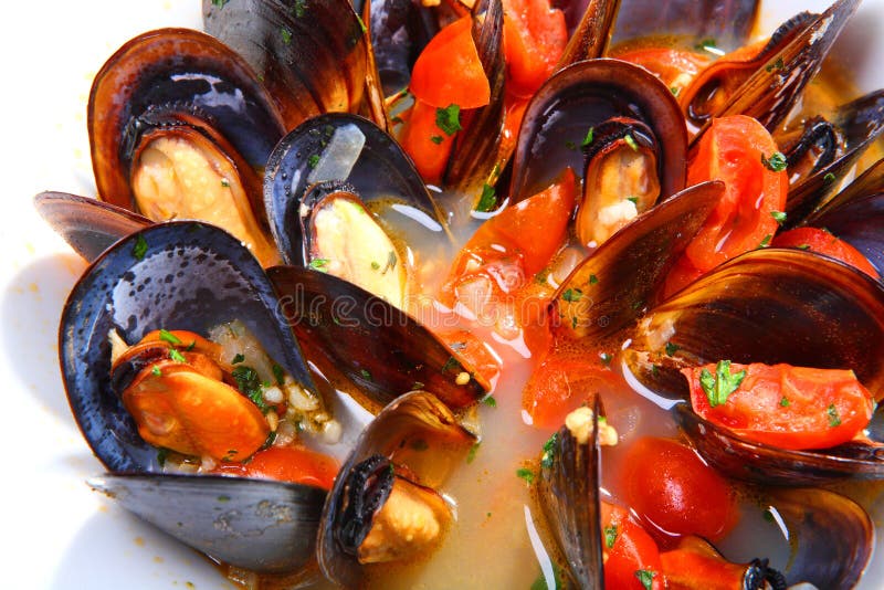 Miesmuscheln Saute (Ragout) Stockfoto - Bild von aperitif, mittagessen ...