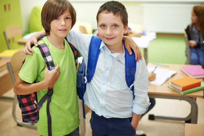 I migliori amici in classe fotografia stock