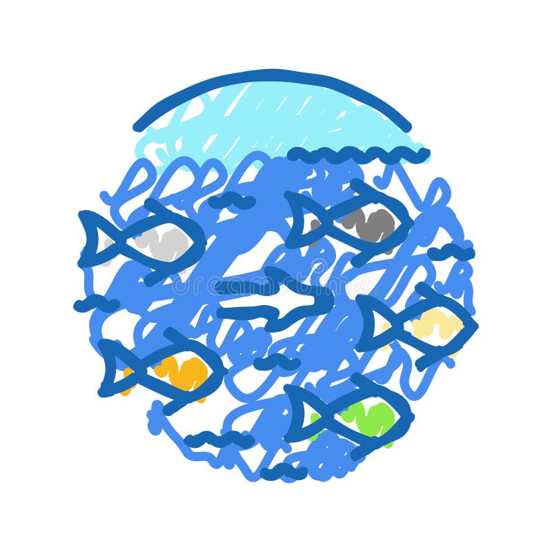 Migracja ryb hydroelektryczna ilustracja bałaganu ilustracji