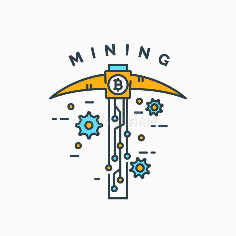 Mijnbouw en het verdienen cryptocurrency stock illustratie Mijnbouw en het verdienen cryptocurrency stock illustratie
