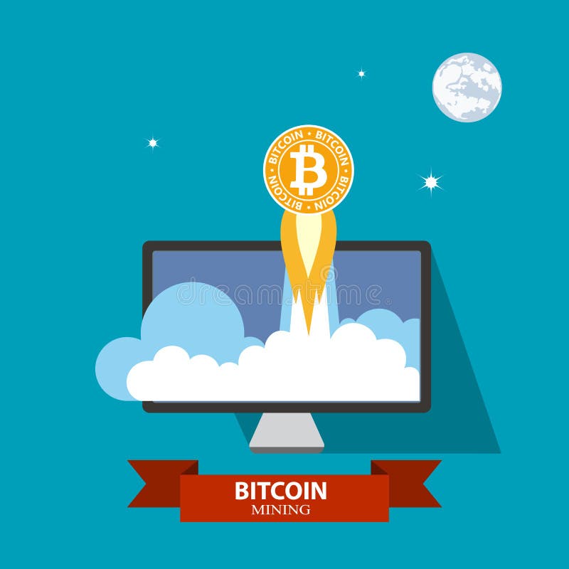 Mijnbouwconcept inkomens van cryptocurrency vlakke stijl royalty-vrije illustratie Mijnbouwconcept inkomens van cryptocurrency vlakke stijl royalty-vrije illustratie