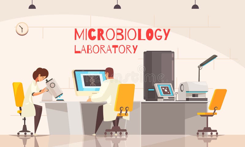 Mikrobiologia Laborancki Biurowy skład ilustracji
