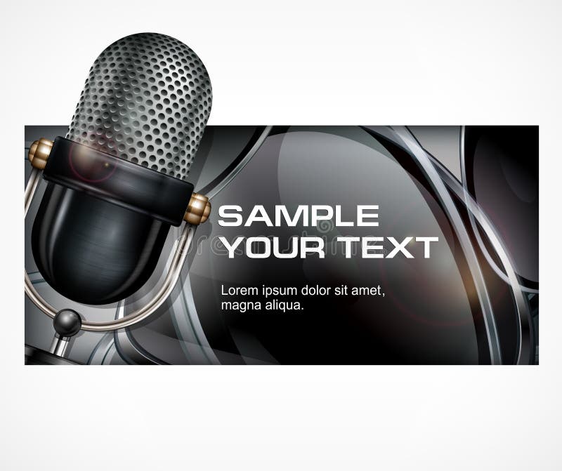 Mikrofon auf Schwarz vektor abbildung