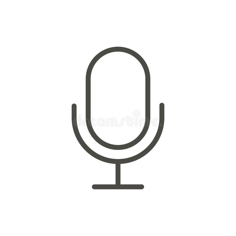 Mikrofon ikony wektor Kreskowy dokumentacyjny symbol ilustracji