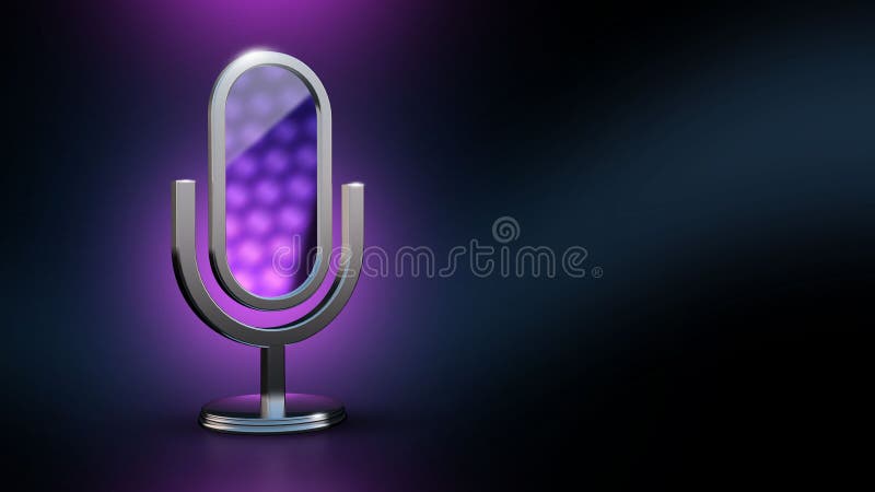 Mikrofonen är en spegel Mobil app Illustration för assistentstylist 3D framförande 3d royaltyfri illustrationer