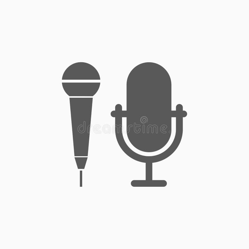 Mikrofonikonenmikrofon Mikrofon sprechen, Stimme zu singen. Mikrofonikonenmikrofonikone mic-Vektor sprechen Vektor singen Illustrationssprachillustration