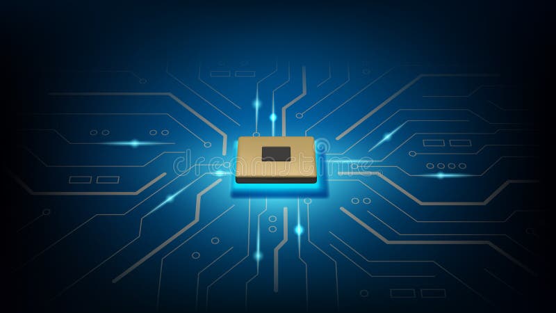 Mikroprozessor- oder Chip-Futuristikdatenbanken vektor abbildung