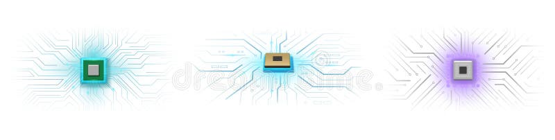Mikroprozessor oder Chip futuristische CPU-Teile vektor abbildung
