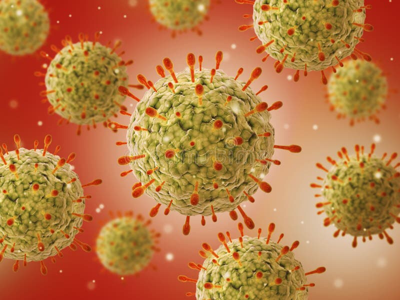 Mikroskopisk vy av herpesvirus. vektor illustrationer