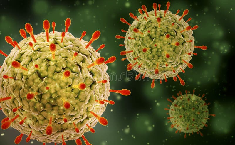 Mikroskopisk vy av herpesvirus. royaltyfri illustrationer