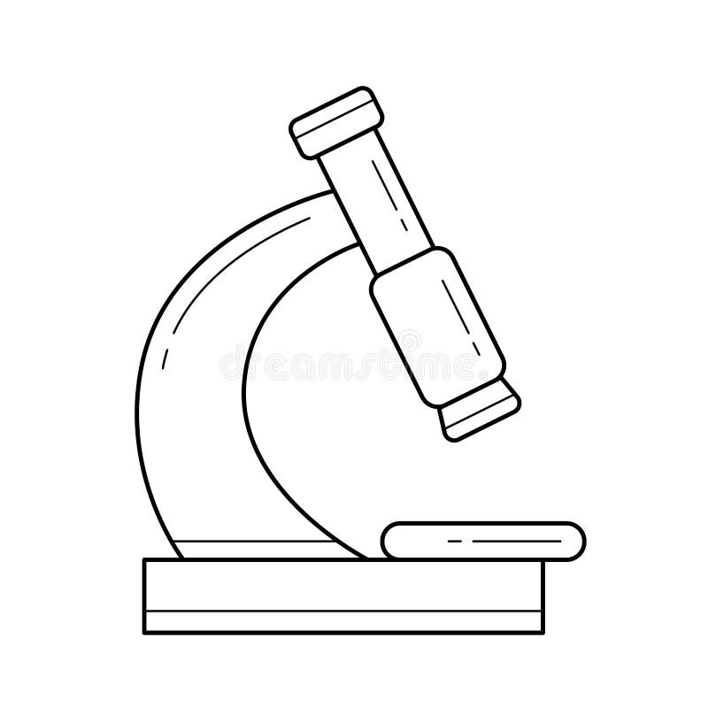 Mikroskopu wektoru linii ikona ilustracji