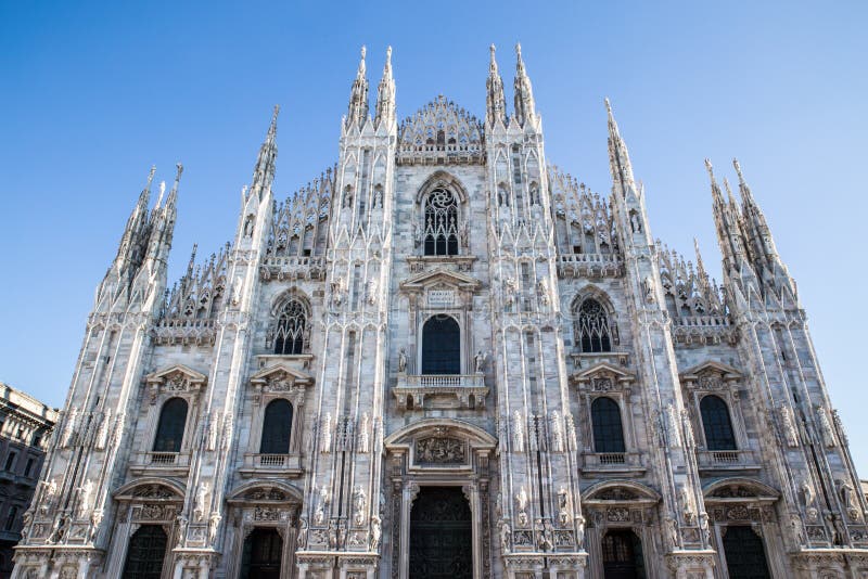 Milan Cathedral (Duomo-Di Milaan) is de Gotische Kathedraalkerk van Milaan, Lombardije, Italië