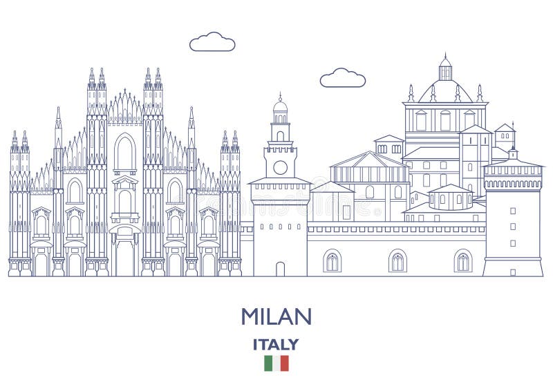 Milan City Skyline, Italia illustrazione vettoriale Milan City Skyline, Italia illustrazione vettoriale