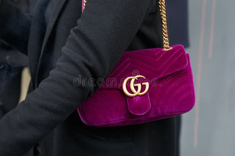 gucci velvet purple bag