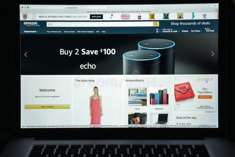 Milan, Italy August 10, 2017 Amazon site Homepage. it is a