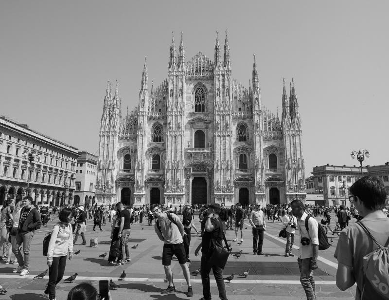 People in City Centre in Milan, Black and White Editorial Stock Photo ...