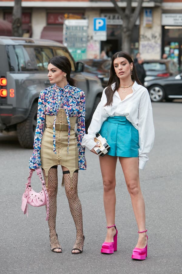 Angela Rozas Saiz and Aida Domenech before Emporio Armani Fashion Show ...