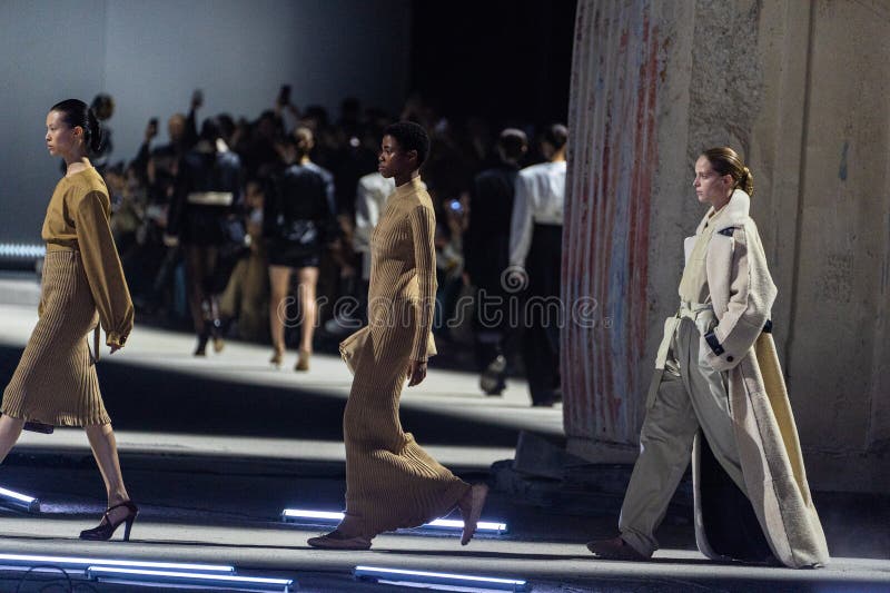 MILAN, ITALY - FEBRUARY 24: Models Walk the Runway Finale at the Tods ...