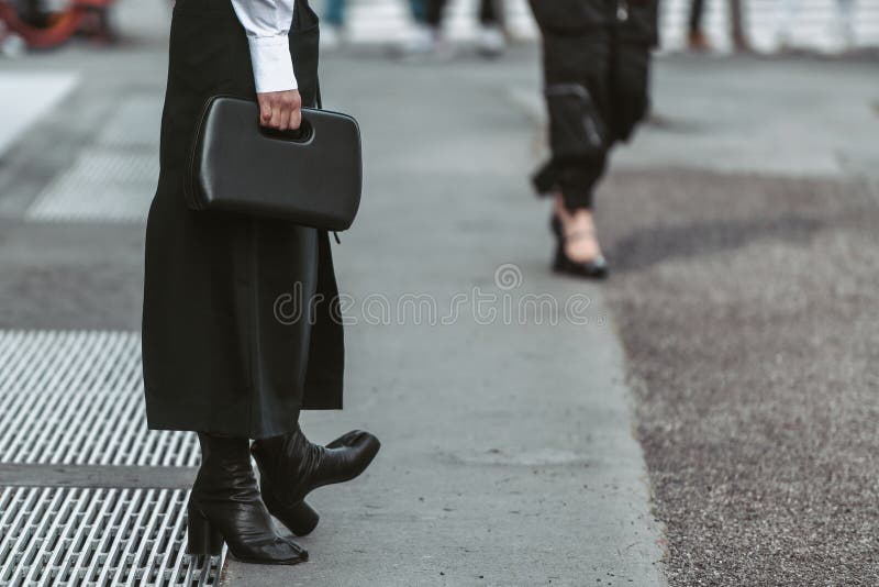 Man with brown Louis Vuitton backpack and black padded jacket before  Frankie Morello fashion show, Milan Fashion Week street style – Stock  Editorial Photo © AndreaA. #272367824