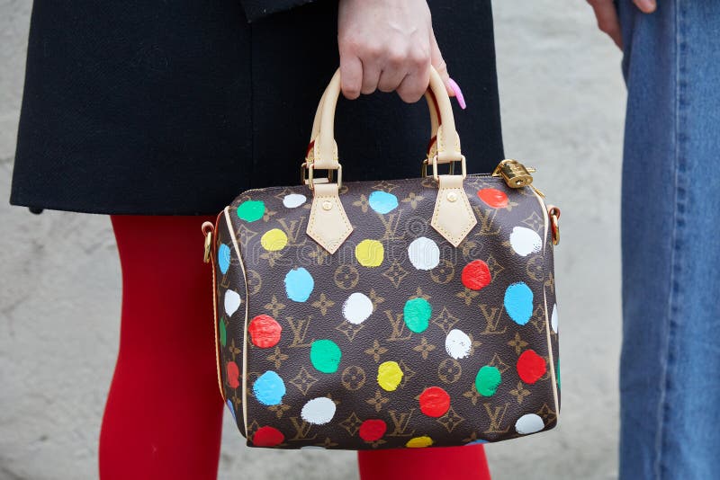 Woman with Louis Vuitton Pale Blue Bag before Max Mara Fashion Show, Milan  Fashion Week Street Style on Editorial Stock Image - Image of accessory,  louis: 195189924