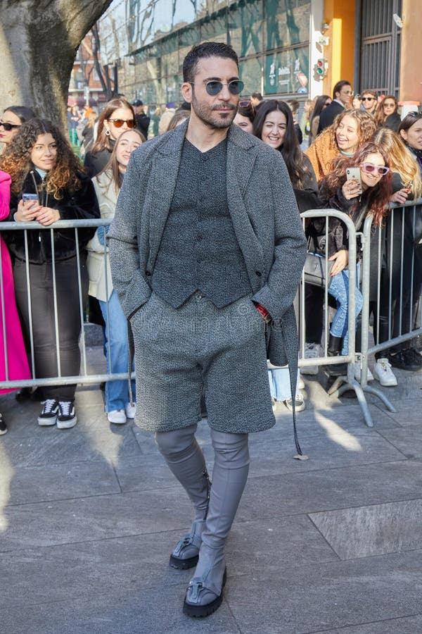 Actor Miguel Angel Silvestre before Emporio Armani Fashion Show, Milan ...