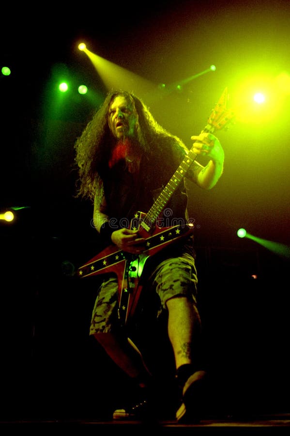 The Guitarist Of The Pantera Dimebag Darrell During The Concert