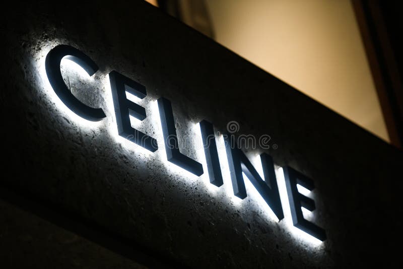 Logo sign of Celine on a wall of an old building located in downtown Bern,  Switzerland, March 2020. French luxury leather brand part of LMVH group  Stock Photo - Alamy