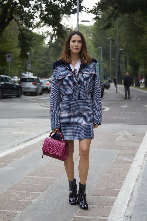 Ludovica Sauer before Sportmax Fashion Show, Milan Fashion Week Street ...