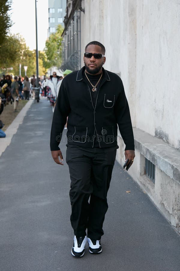 Man with Red Denim Louis Vuitton Supreme Jacket before Fendi Fashion Show,  Milan Fashion Week Editorial Photography - Image of style, accessory:  194223957