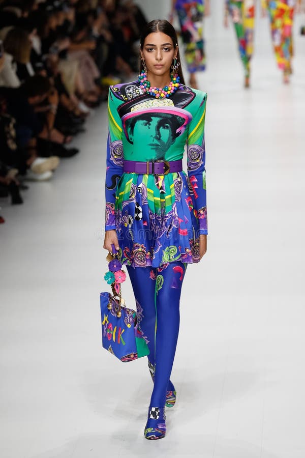 Nora Attal Walks the Runway at the Versace Show during Milan Fashion ...