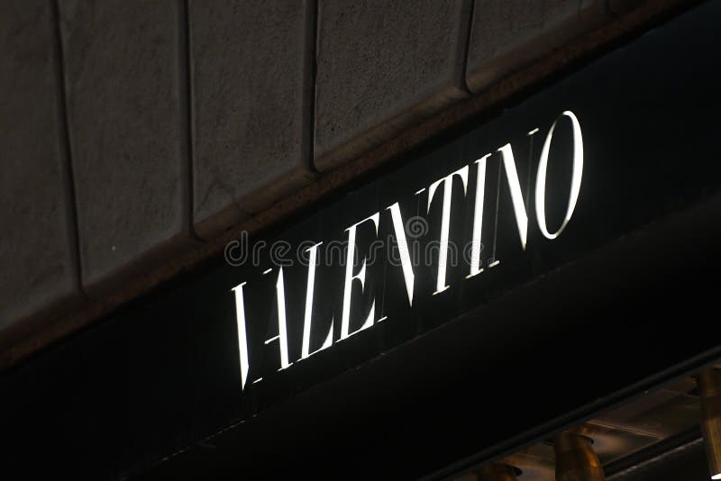 Valentino Logo Displayed on a Facade of a Store in Milan Editorial ...