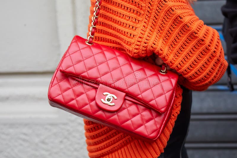 Woman with Red Leather Chanel Bag and Orange Sweater before Boss Fashion Show, Milan Fashion Editorial Image - Image of illustrative, italy: 194199525 Woman with Red Leather Chanel Bag and Orange Sweater before Boss Fashion Show, Milan Fashion Editorial Image - Image of illustrative, italy: 194199525