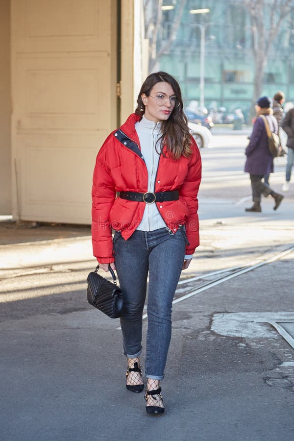 Carlotta Rubaltelli before Wood Wood Fashion Show, Milan Fashion Week ...