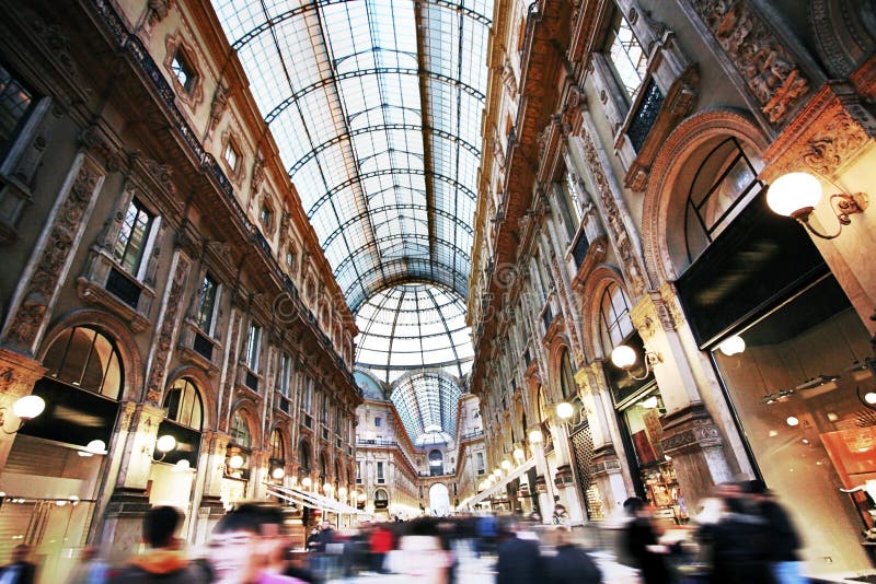 Galleria Vittorio Emmanuele II first shopping centre, with amazing glass roof, most popular architecture in Milan, Italy. Galleria Vittorio Emmanuele II first shopping centre, with amazing glass roof, most popular architecture in Milan, Italy.