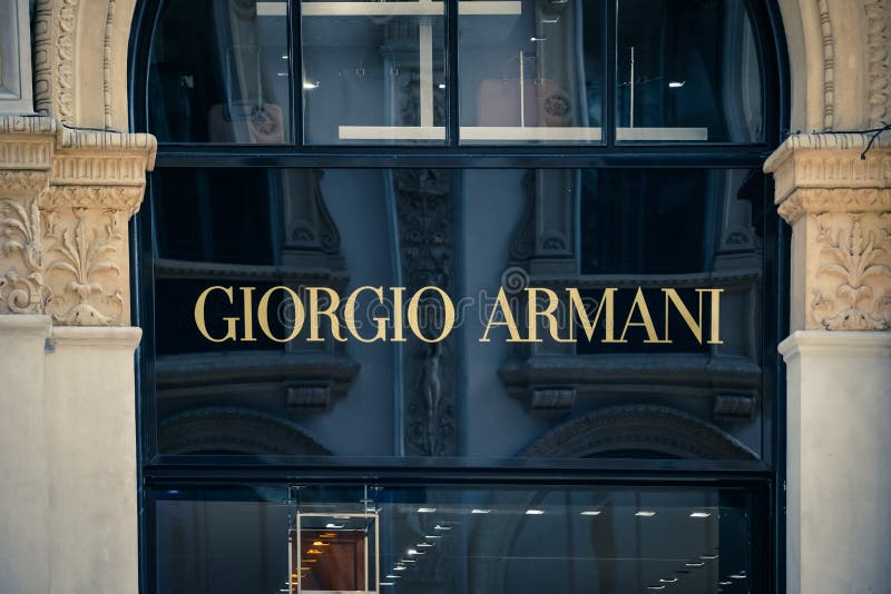 Milan - September 24, 2017: Giorgio Armani Store in Milan Editorial ...
