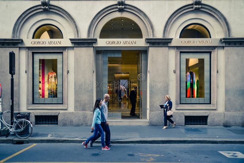 Milan - September 24, 2017: Giorgio Armani Store in Milan Editorial ...