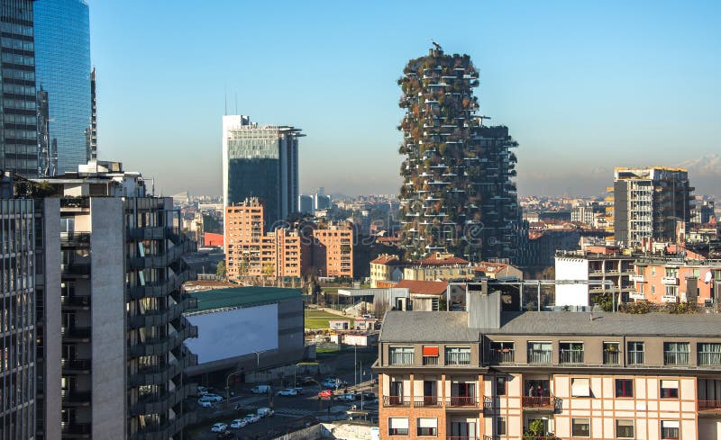 Milan skyline with modern skyscrapers business district, Italy stock photos Milan skyline with modern skyscrapers business district, Italy stock photos