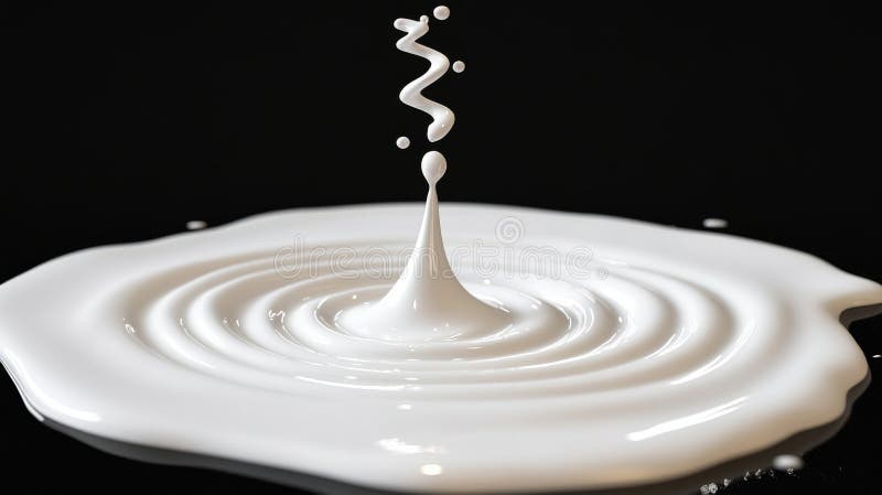 Milchtropfeffekt 3D Render White Liquicular Ripples Splash Creamy Texture Daily Fluid Dynamics vektor abbildung