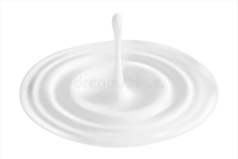 Milchtropfen, der Kräuselung spritzt und macht Weiße sahnige Flüssigkeit Getrennt Vektor Abbildung 3D sahne Sahnespritzen Melken vektor abbildung