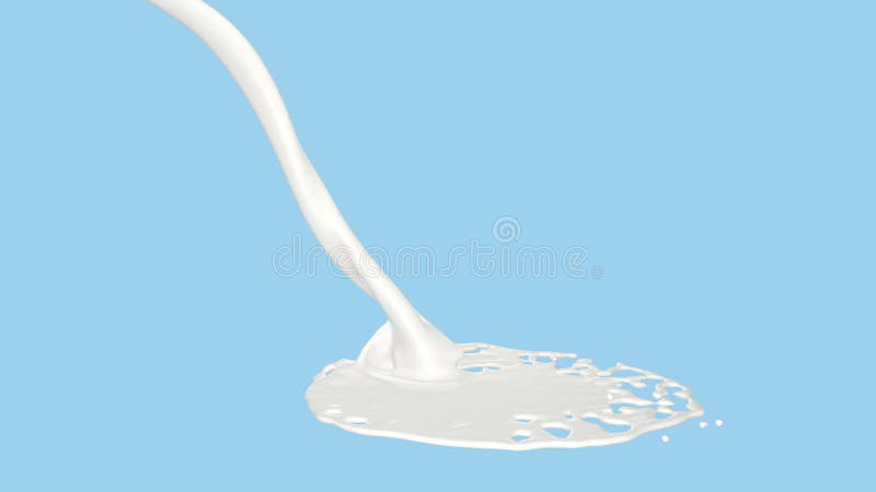 Milchtropfen mit Spritzen, realistische Produkt-Wiedergabe ist eine bequeme Möglichkeit für Ihre Werbung, 3D übertragen Prozess lizenzfreie abbildung