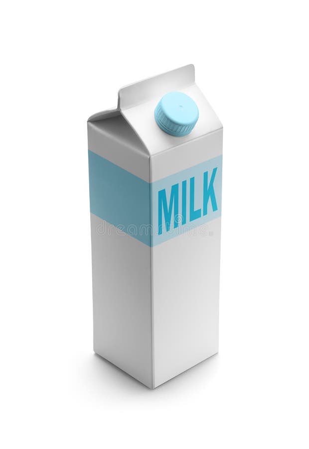 Milchverpackung lokalisiert auf weißem Hintergrund